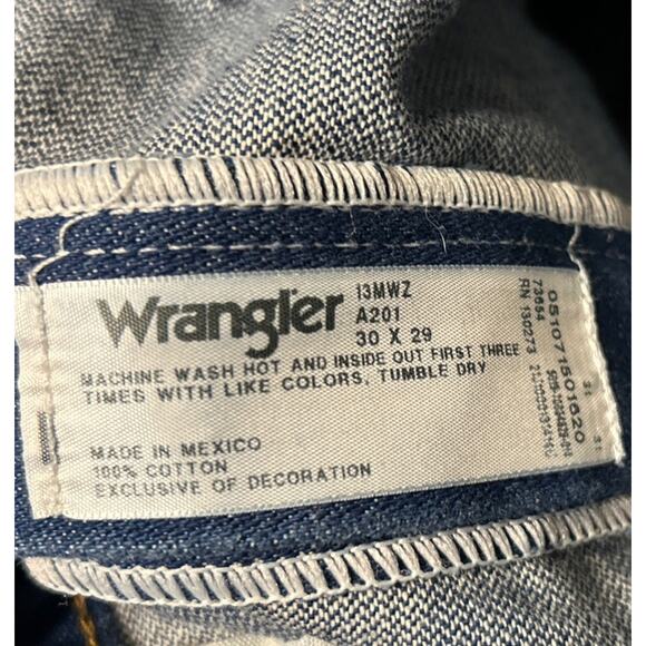 Vintage Wrangler Jeans Mens 30x29 Blue Denim Straight Leg Western Fit A201 - Picture 4 of 7